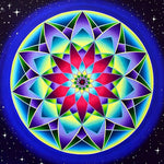 Colourful geometric star mandala cross stitch kit for beginners