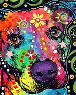 Colourful graffiti dog cross stitch kit for beginners