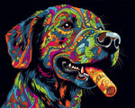 Colourful graffiti style dog cross stitch kit for beginners