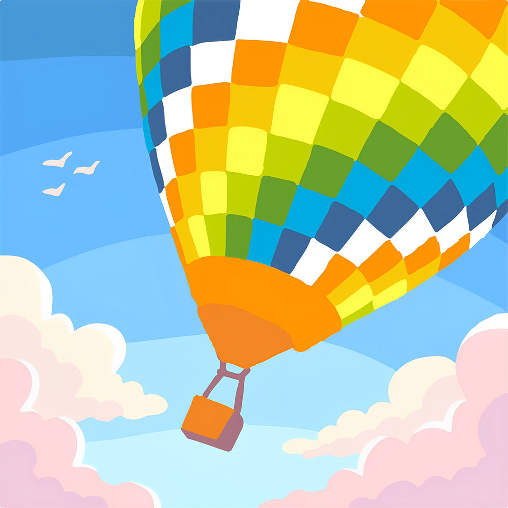 Colourful hot air balloon cross stitch kit for beginners