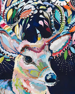 Colourful impasto deer cross stitch kit for beginners