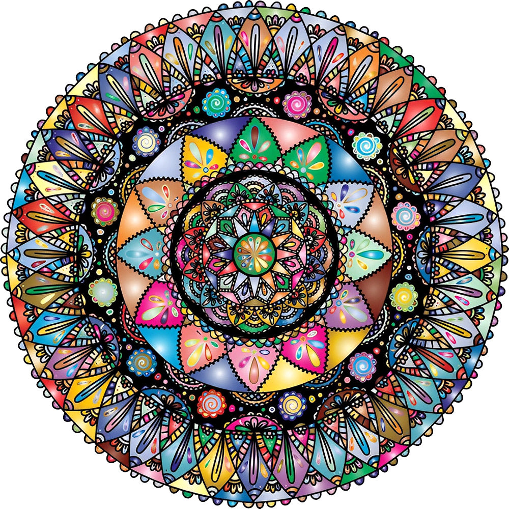 Colourful intricate mandala cross stitch kit for beginners