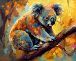 Colourful koala climbing a tree paint by numbers kit for beginners