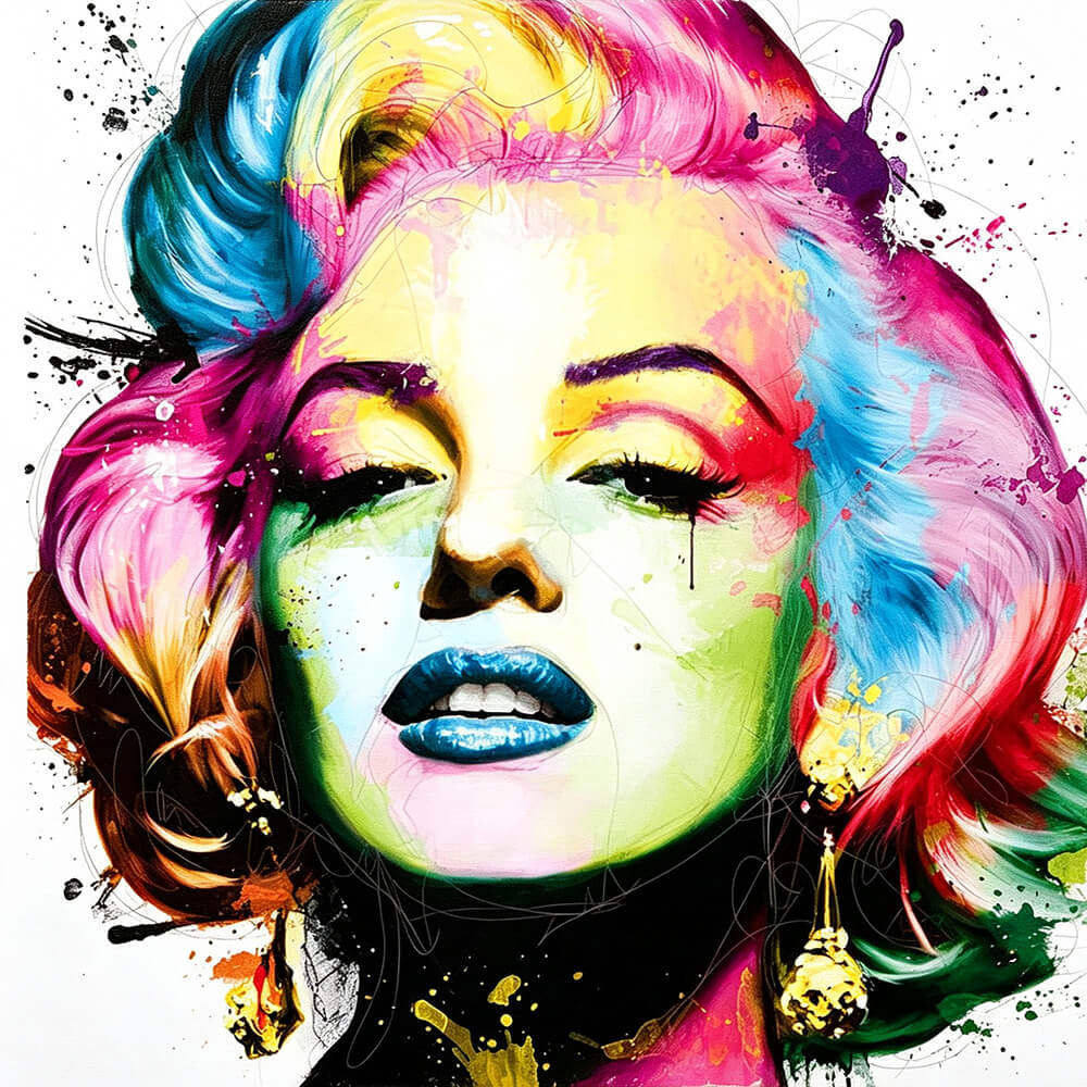Colourful marilyn monroe face paint by numbers kit for beginners