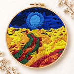 Colourful mountain sunset embroidery kit