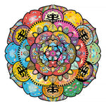 Colourful patchwork style mandala cross stitch kit for beginners