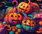 Colourful patterned pumpkins cross stitch kit for beginners