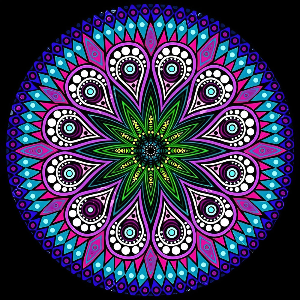 Colourful petal mandala cross stitch kit for beginners