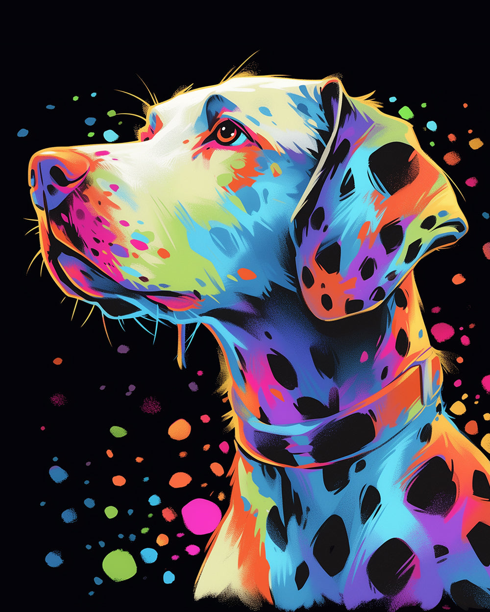 Colourful pop art dalmatian cross stitch kit for beginners
