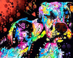 Colourful pop art dogs in love cross stitch kit for beginners