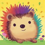 Colourful rainbow hedgehog cross stitch kit for beginners