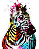 Colourful splatter zebra cross stitch kit for beginners