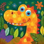 Colourful spotted dinosaur close-up cross stitch kit for beginners