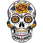 Colourful sugar skull with yellow flowers cross stitch kit for beginners