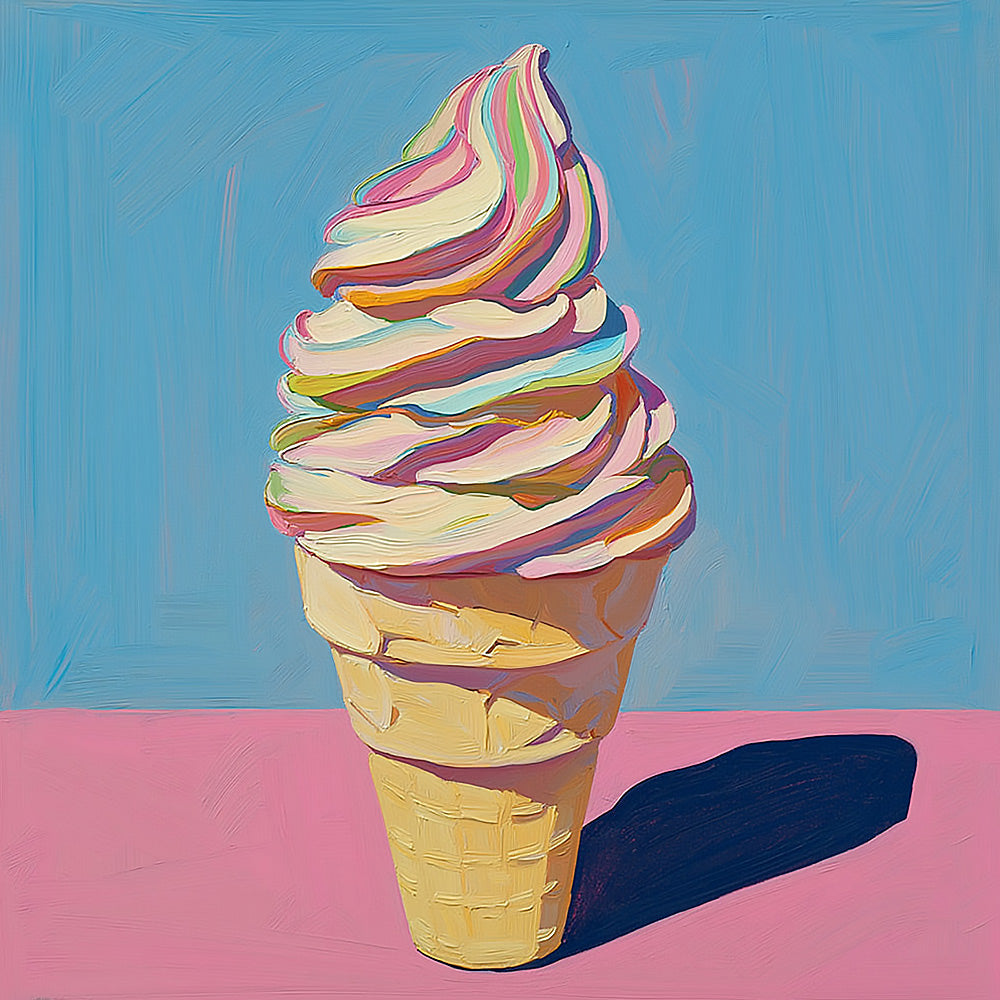 Colourful swirl ice cream cross stitch kit for beginners