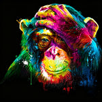 Colourful thinking chimpanzee cross stitch kit for beginners