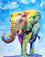 Colourful watercolour elephant cross stitch kit for beginners