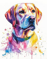 Colourful watercolour labrador cross stitch kit for beginners