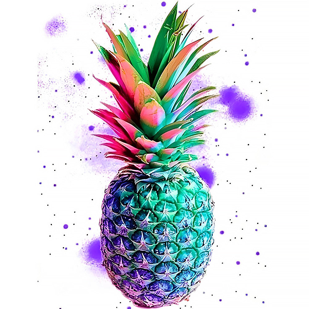 Colourful watercolour pineapple cross stitch kit for beginners
