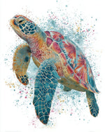 Colourful watercolour sea turtle cross stitch kit for beginners
