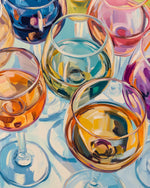Colourful wine glasses cross stitch kit for beginners