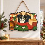 Cool christmas dog paint by numbers door hanger as indoor wall decor