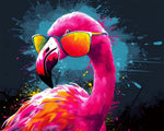 Cool flamingo with sunglasses cross stitch kit for beginners