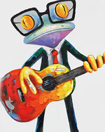 Cool frog playing guitar paint by numbers kit for beginners