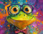 Cool frog with glasses and bow tie paint by numbers kit for beginners