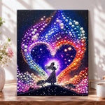 Cosmic heart silhouette pearl diamond painting kit for beginners