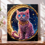 Cosmic pearl kitten pearl diamond painting kit for beginners