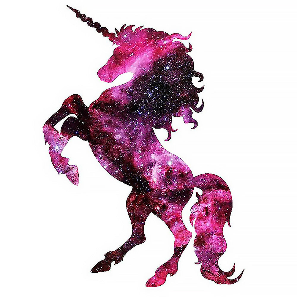 Cosmic pink unicorn silhouette cross stitch kit for beginners