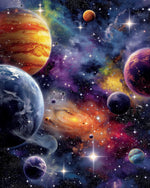 Cosmic planets and galaxies cross stitch kit for beginners