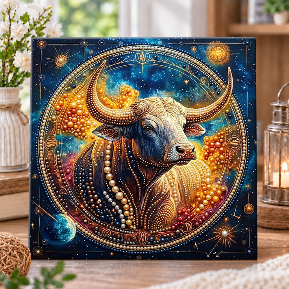 Cosmic taurus spirit pearl diamond painting kit for beginners