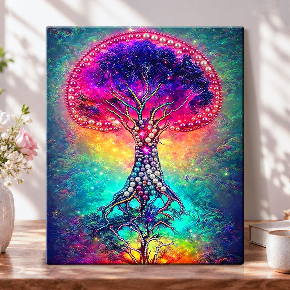 Cosmic tree of life pearl diamond painting kit for beginners