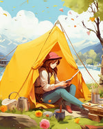 Cosy camping escape cross stitch kit for beginners