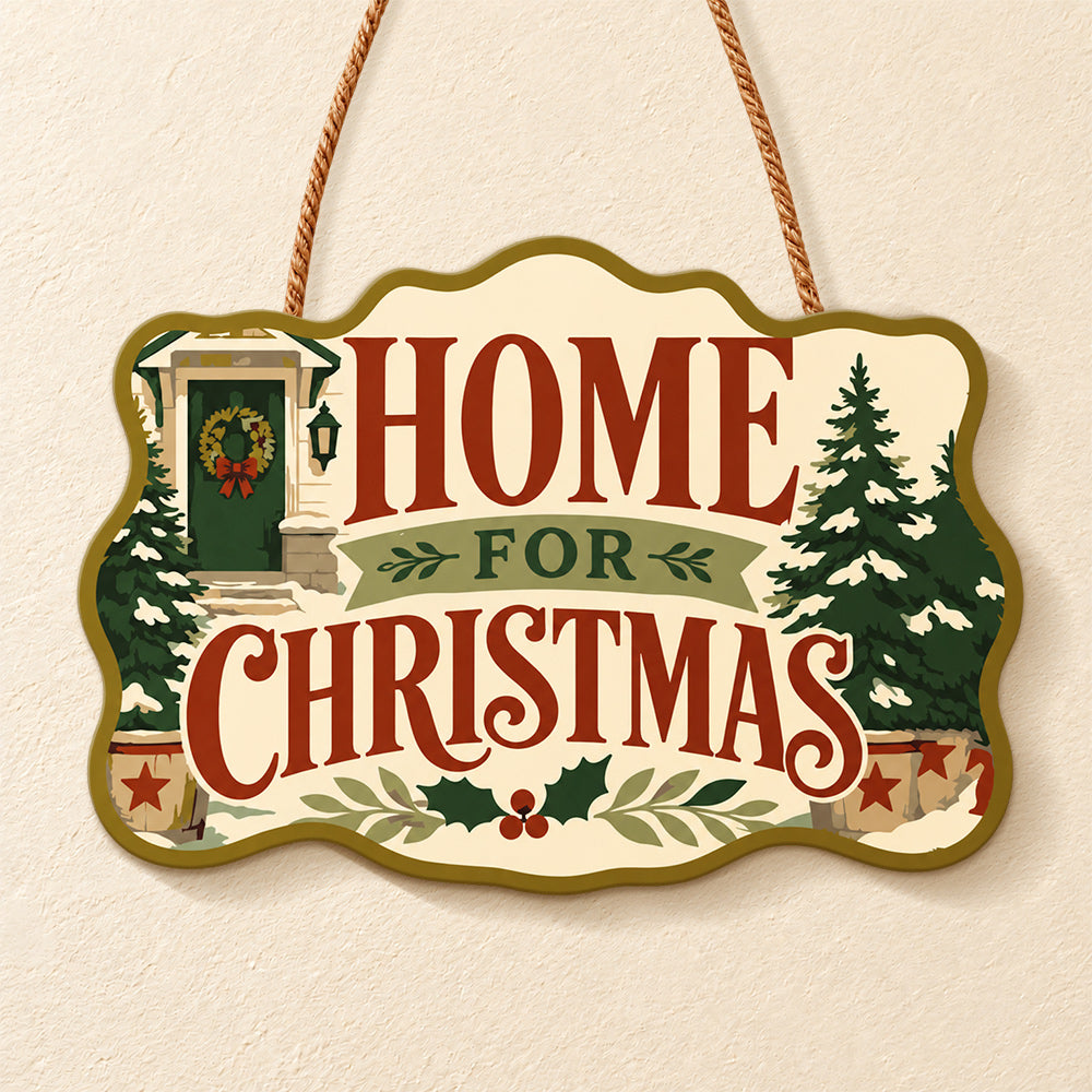 Cosy home christmas paint by numbers door hanger finished design