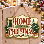 Cosy home christmas paint by numbers door hanger on a garden gate