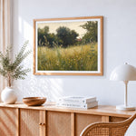 Cosy wildflower meadow paint by numbers artwork displayed on wall as home decor