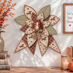 Country horse quilted bow displayed as handmade wall decor in a cozy home