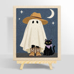 Cowboy ghost and black cat punch needle kit for beginners