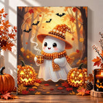 Cozy ghost enjoying hot drink pearl diamond painting kit for beginners