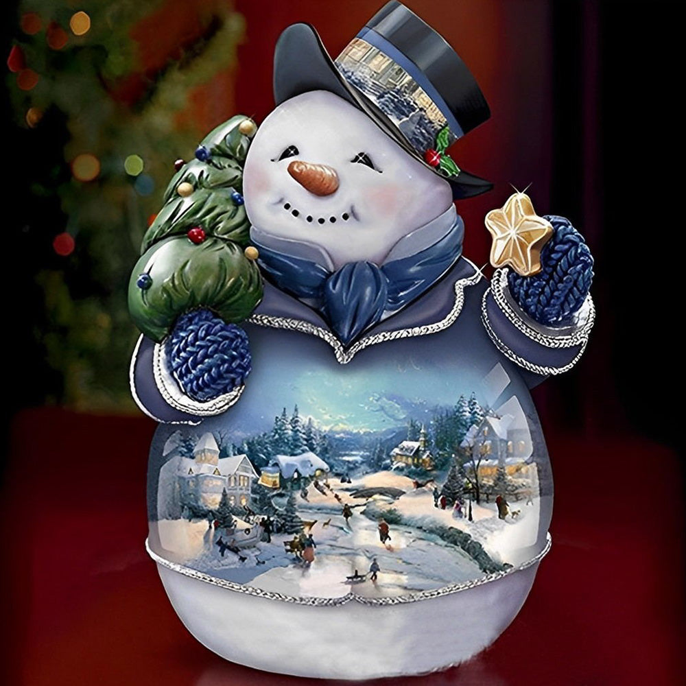 Crystal snowman snow globe cross stitch kit for beginners