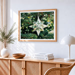 Crystal star christmas ornament paint by numbers artwork displayed on wall as home decor