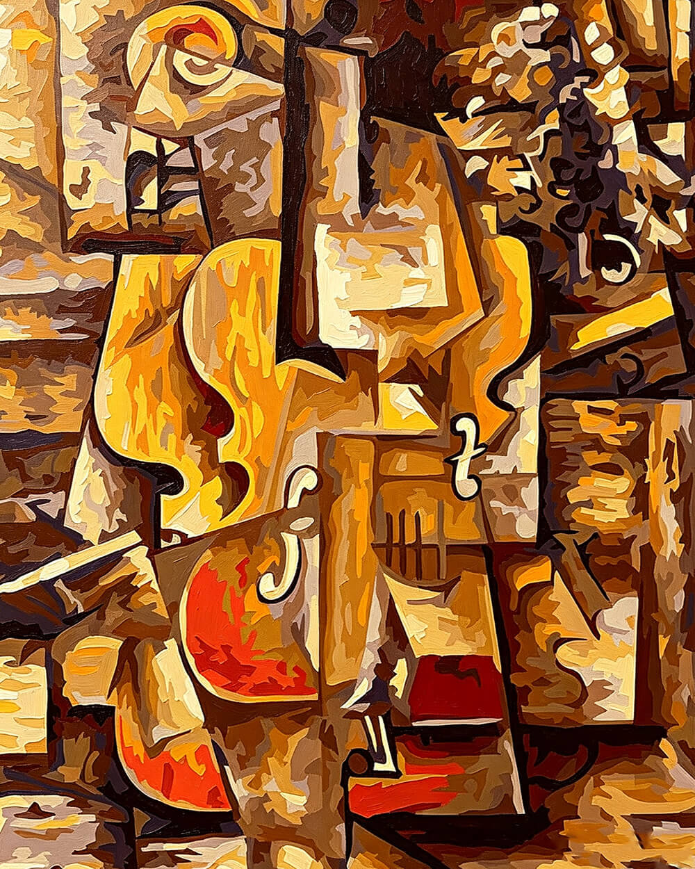 Cubist cello cross stitch kit for beginners