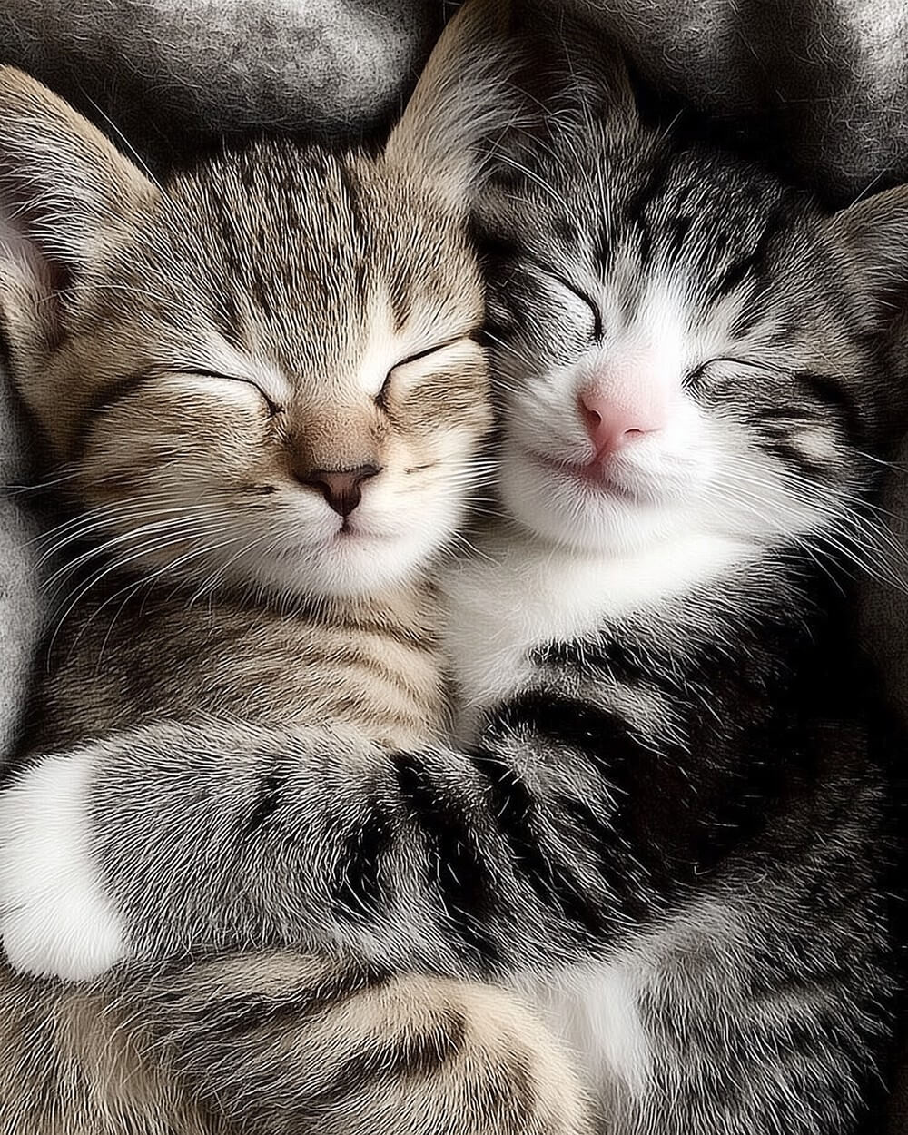 Cuddling sleeping kittens cross stitch kit for beginners