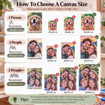 Custom diamond painting canvas size guide for choosing the right size based on people and pets in your photo