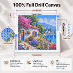 100 percent full drill custom diamond painting canvas with size guide and colour list details