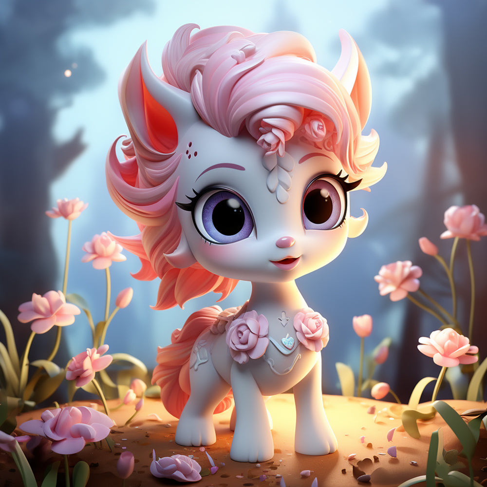 Cute 3D style pink unicorn cross stitch kit for beginners