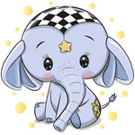 Cute baby elephant with star cross stitch kit for beginners